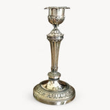 Louis XVI Style Candlesticks Pair, Gilt Metal Fluted Candle Holders, Chased Foliage — French, 19th Century Attribution