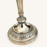 Louis XVI Style Candlesticks Pair, Gilt Metal Fluted Candle Holders, Chased Foliage — French, 19th Century Attribution