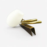 Tulip Wall Sconce, Three Light Brass Sconce with White Glass Tulip Shades — French, Mid Century