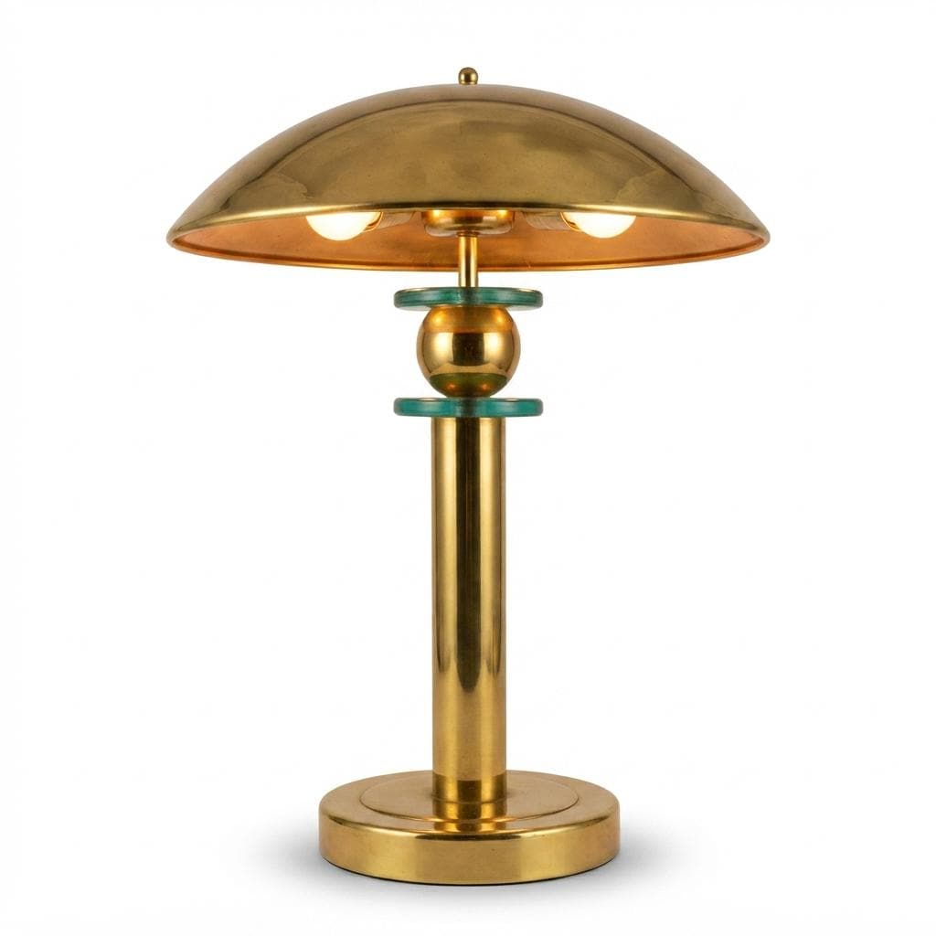 Vintage Polished Brass Mushroom Lamp, 1990s | Mid-Century Modern Accent Light | Compact Bedside Table Lamp