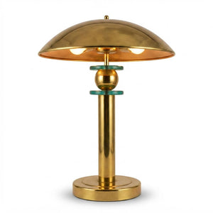 Vintage Polished Brass Mushroom Lamp, 1990s | Mid-Century Modern Accent Light | Compact Bedside Table Lamp