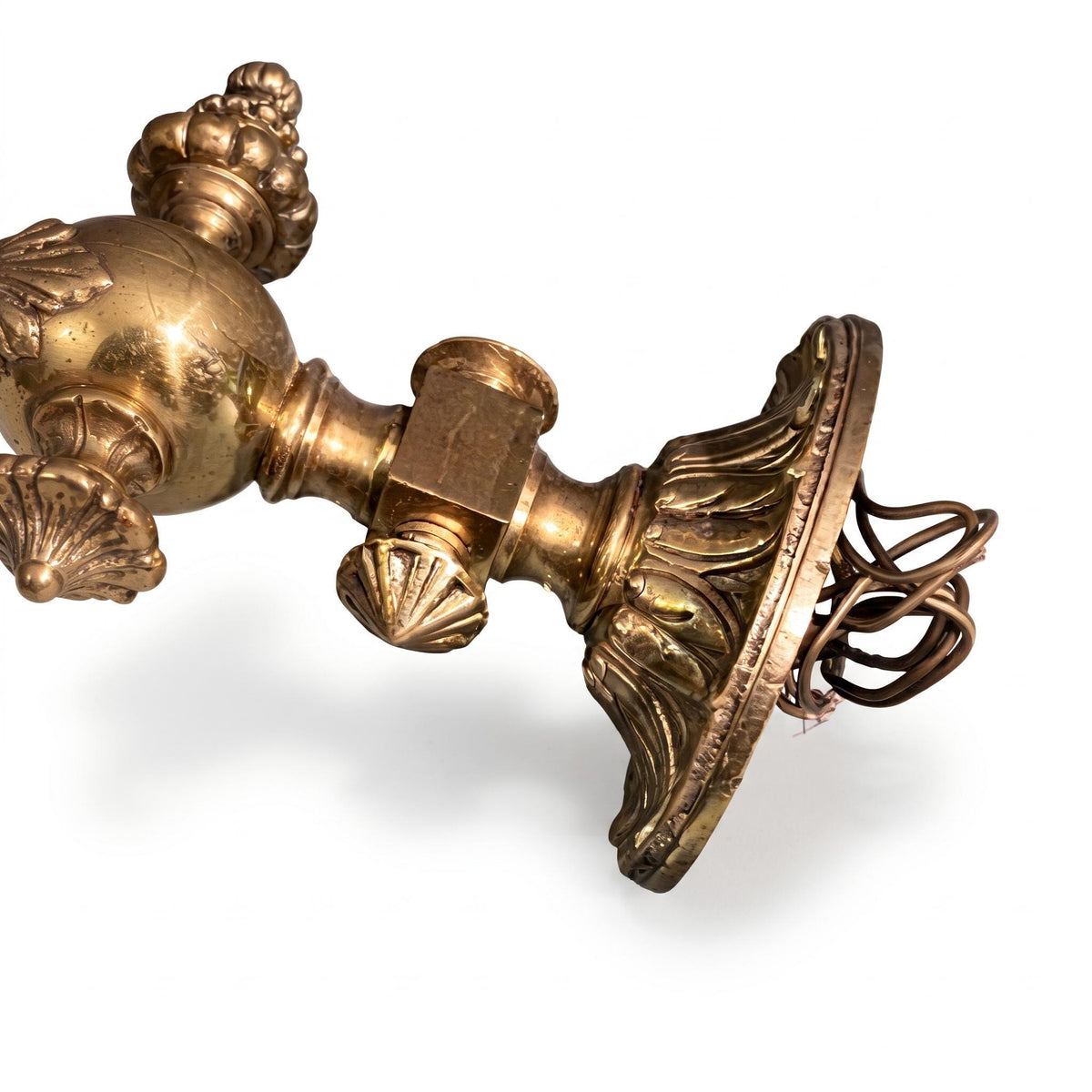 Pair of French Gilt Bronze Three-Arm Wall Sconces, Louis XV Style — France, Early 20th Century