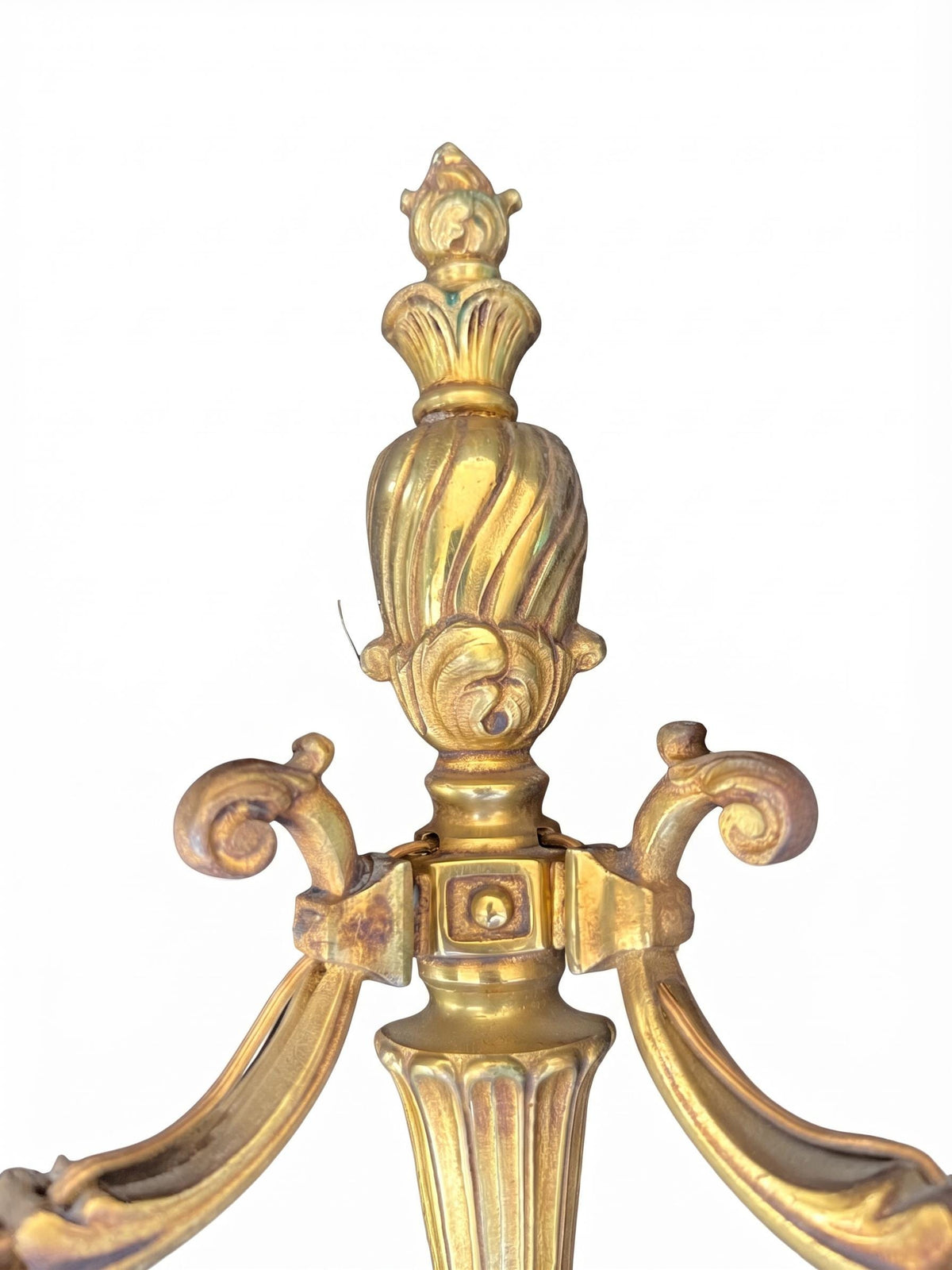 Petitot Wall Sconces Pair, Signed Louis XV Style Gilt Bronze Single Arm Sconces — French, Circa 1960