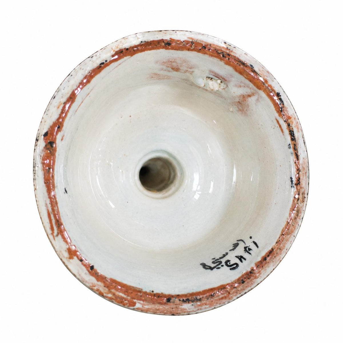 Moroccan Safi Glazed Ceramic Lamp Base, Black and White Geometric Pattern, Bedside Lamp