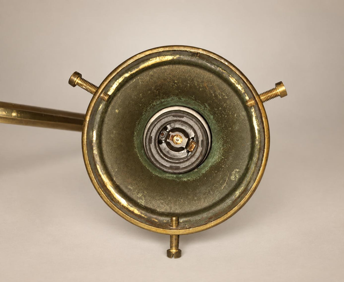 French Art Deco Brass Wall Sconce with Speckled Glass Globe