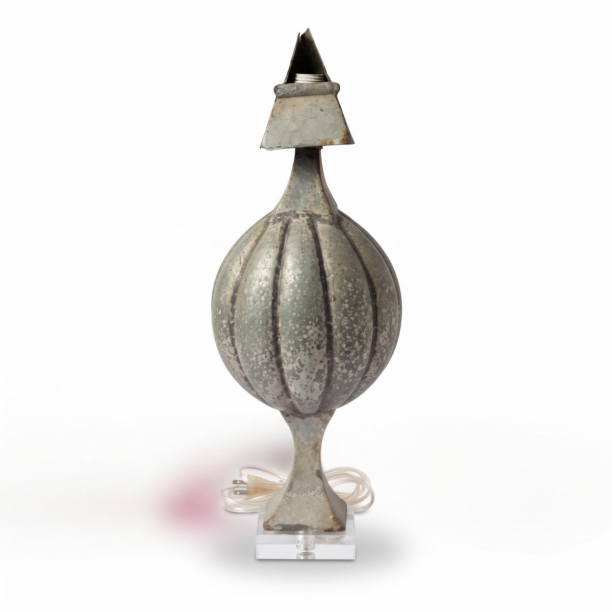 French Vintage Architectural Zinc Roof Finial Converted Table Lamp