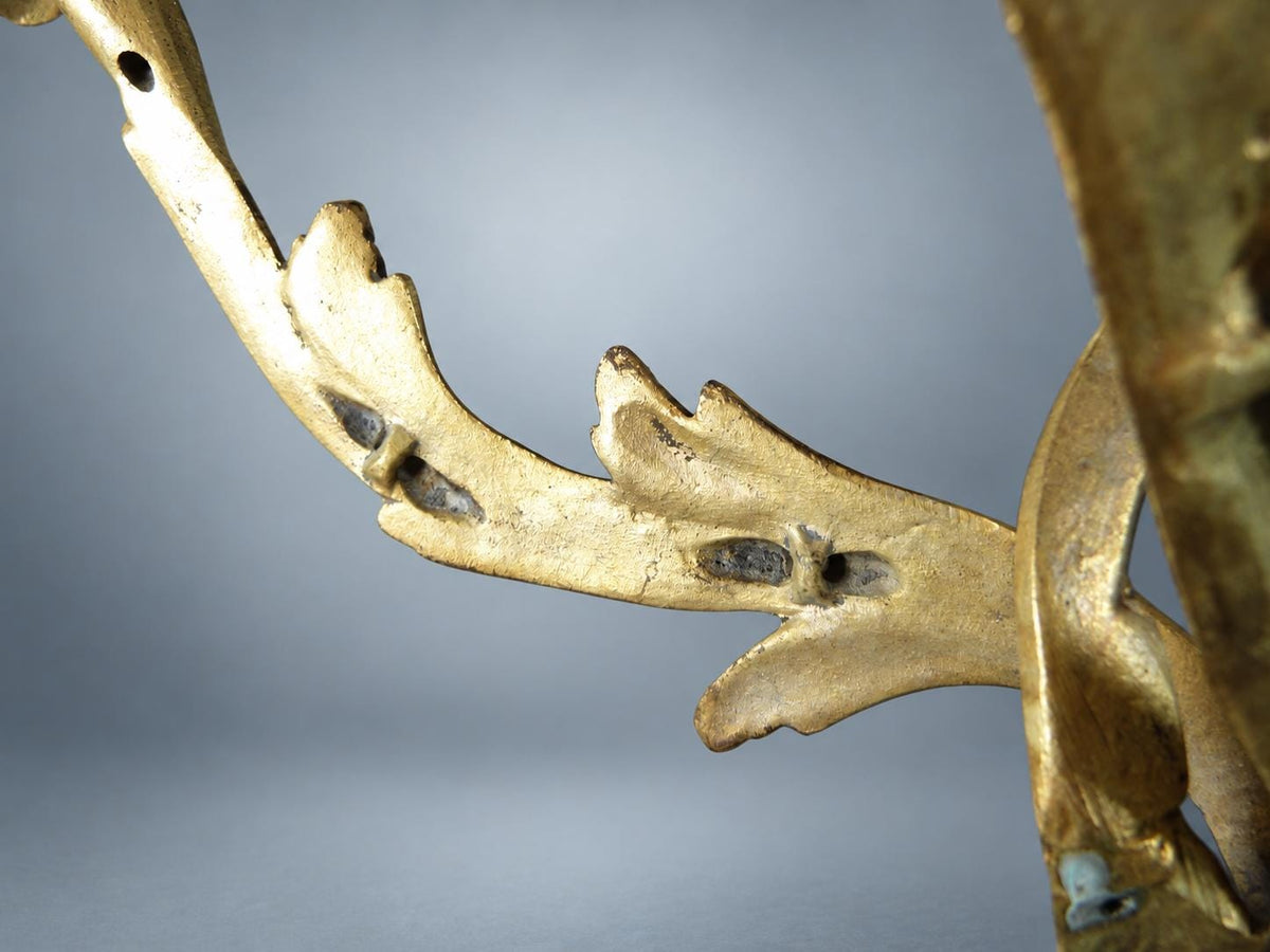 Pair of French Gilt Bronze Wall Sconces, Louis XV Rocaille, Unwired — France, Early 20th Century