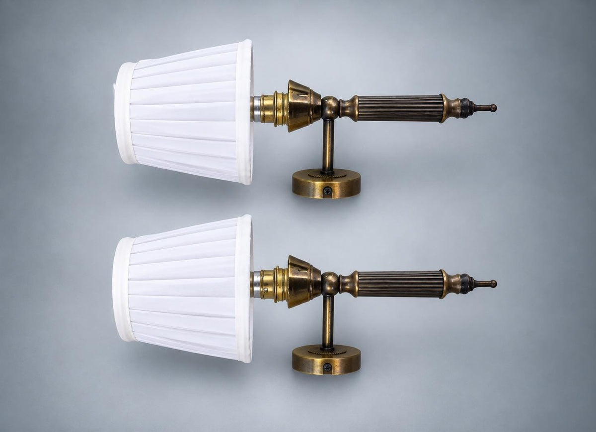 Pair of Patinated Brass Wall Sconces Mid-Century — 1960s
