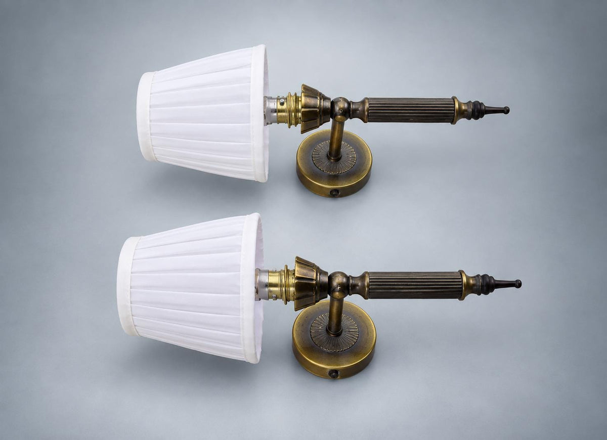 Pair of Patinated Brass Wall Sconces Mid-Century — 1960s