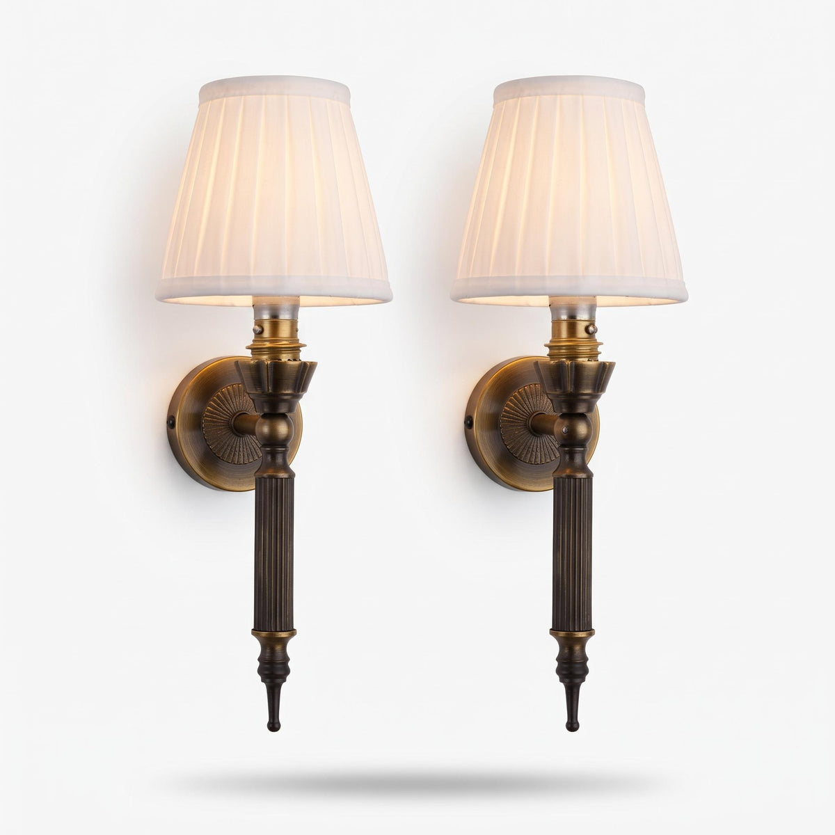 Pair of Patinated Brass Wall Sconces Mid-Century — 1960s