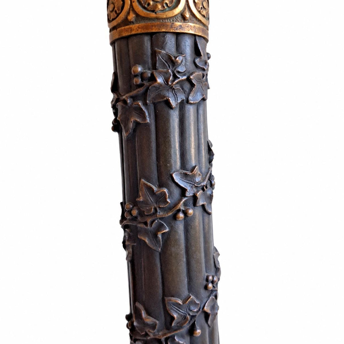 Antique French Bronze Column Table Lamp, Garnier Paris, Restauration Period — France, Early 19th Century