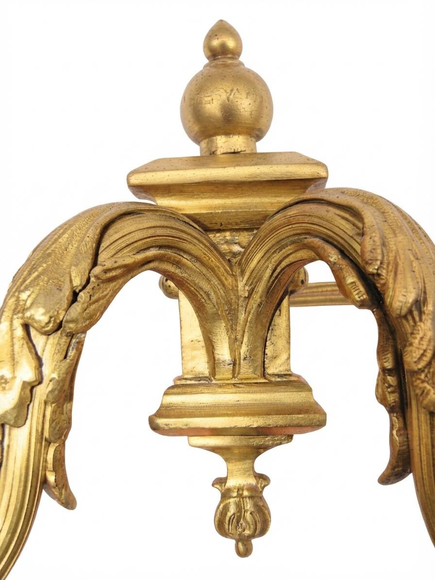 Pair of French Gilt Bronze Double Arm Wall Sconces, Louis XV Style — France, Early 20th Century