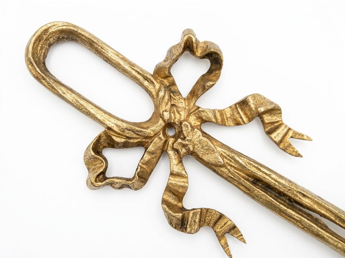 Pair of French Gilt Bronze Wall Sconces, Louis XVI Bow and Ram's Head — France, Early 20th Century