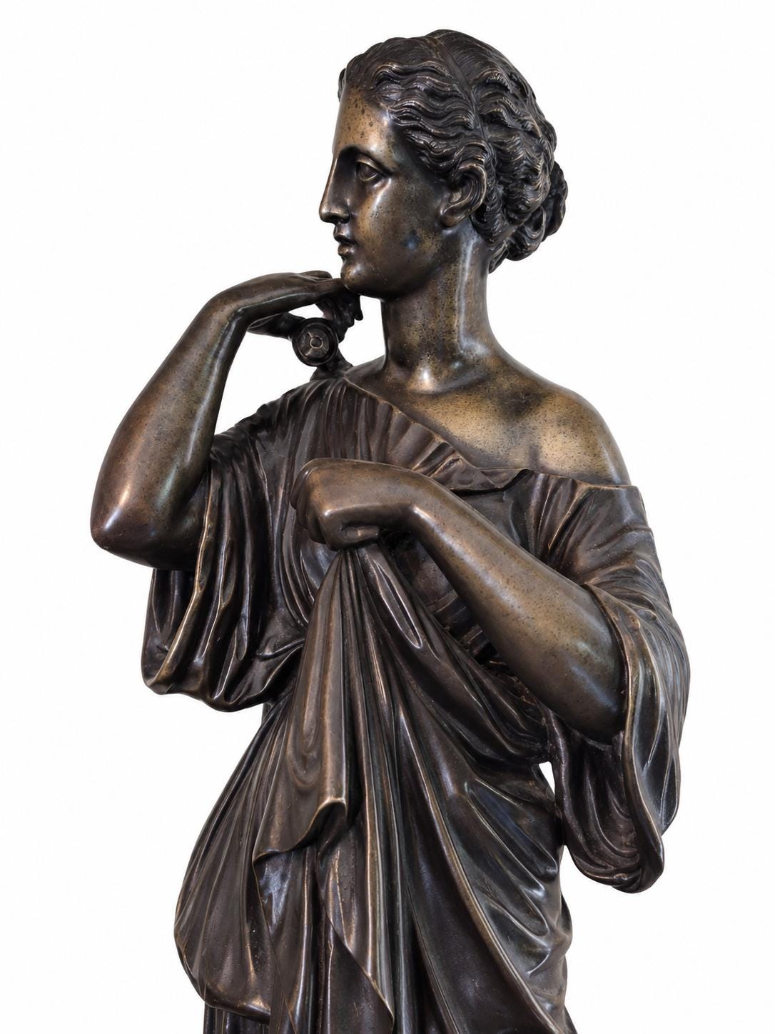 Antique Bronze Diana of Gabies Sculpture, Signed Dethy, After the Antique — France, Late 19th Century