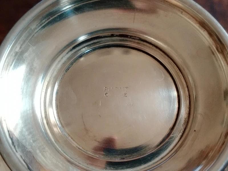 Silver-Plated Lidded Bonbonnière, Pomegranate Finial, Footed Bowl — Europe, Vintage