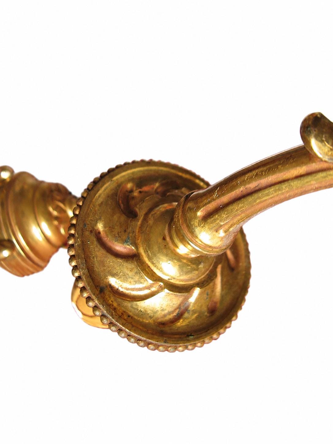 Louis XVI Style Bronze Wall Sconces Set of Three, Marked Bronze Two Arm Sconces — French, Contemporary