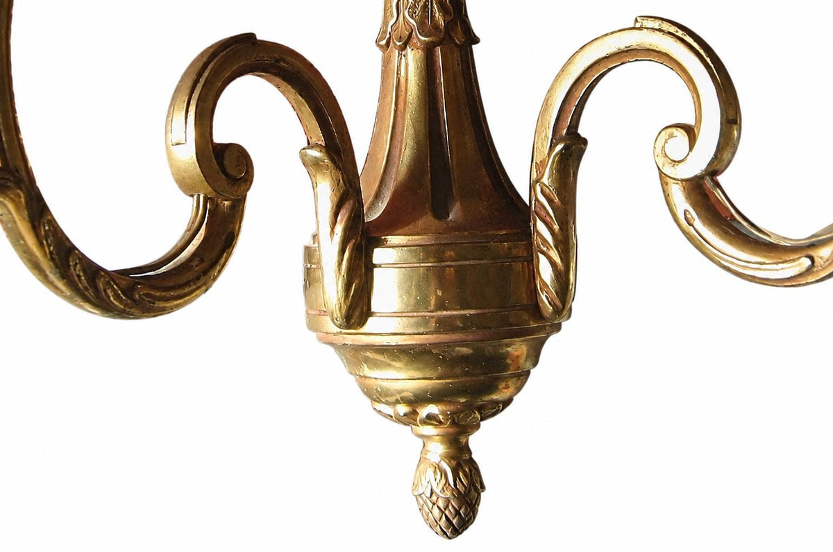 Louis XVI Style Bronze Wall Sconces Set of Three, Marked Bronze Two Arm Sconces — French, Contemporary