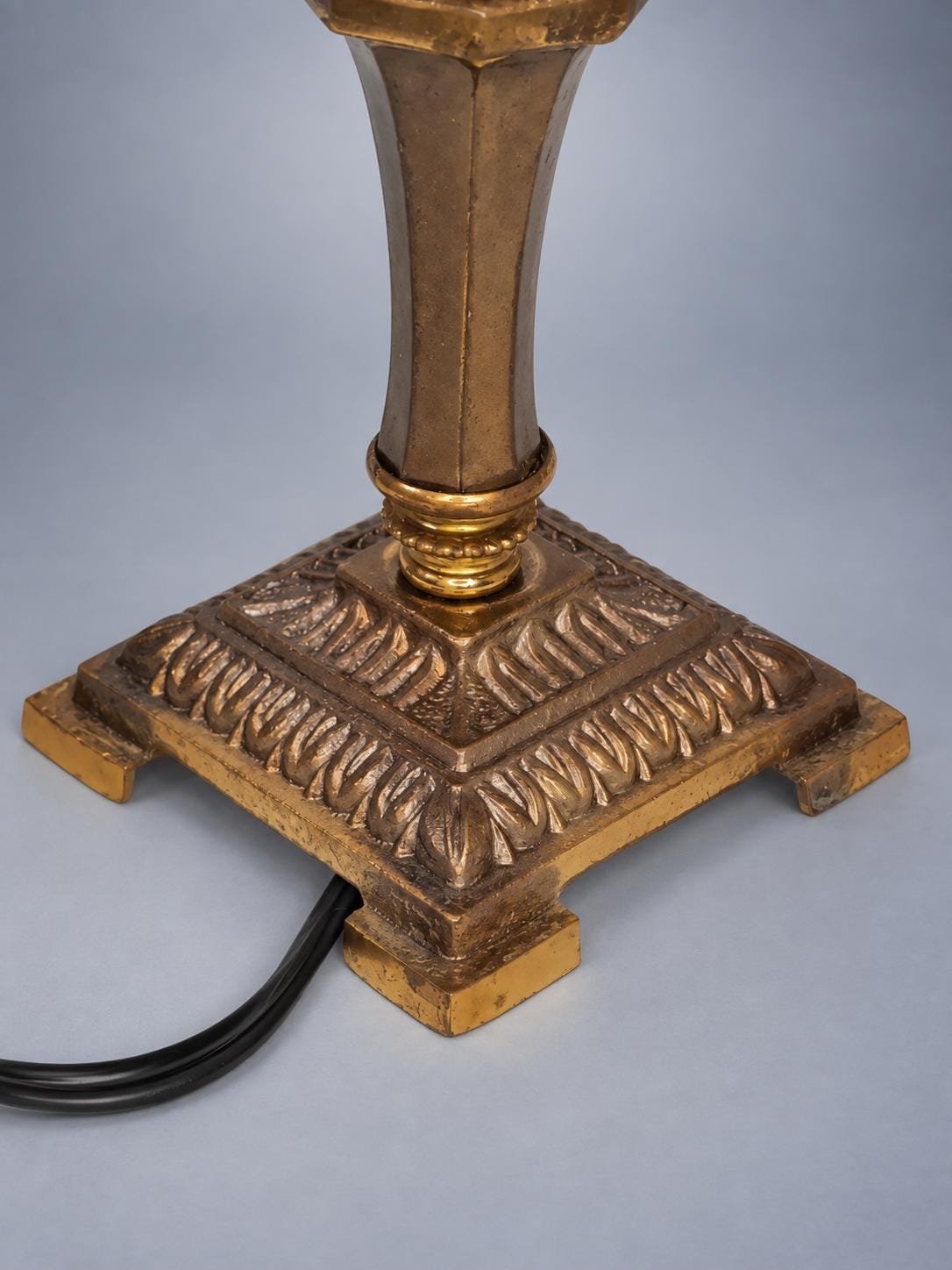 Pair of Vintage Candlestick Table Lamps with White Fabric Shades, 35 x 20 cm
