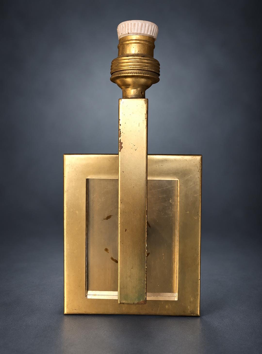 Pair of Modernist Brass and Acrylic Wall Sconces, 1960s — European