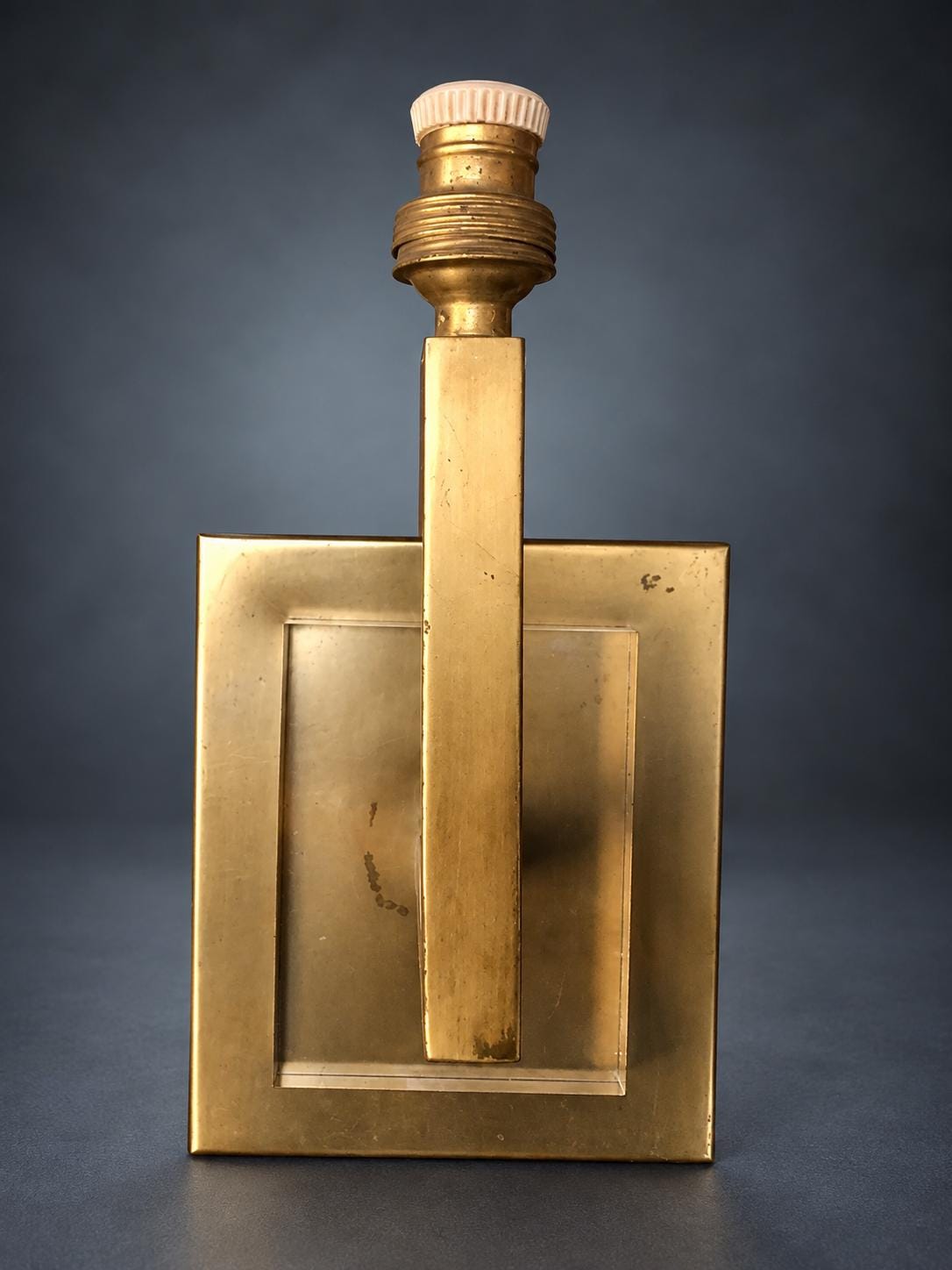 Pair of Modernist Brass and Acrylic Wall Sconces, 1960s — European