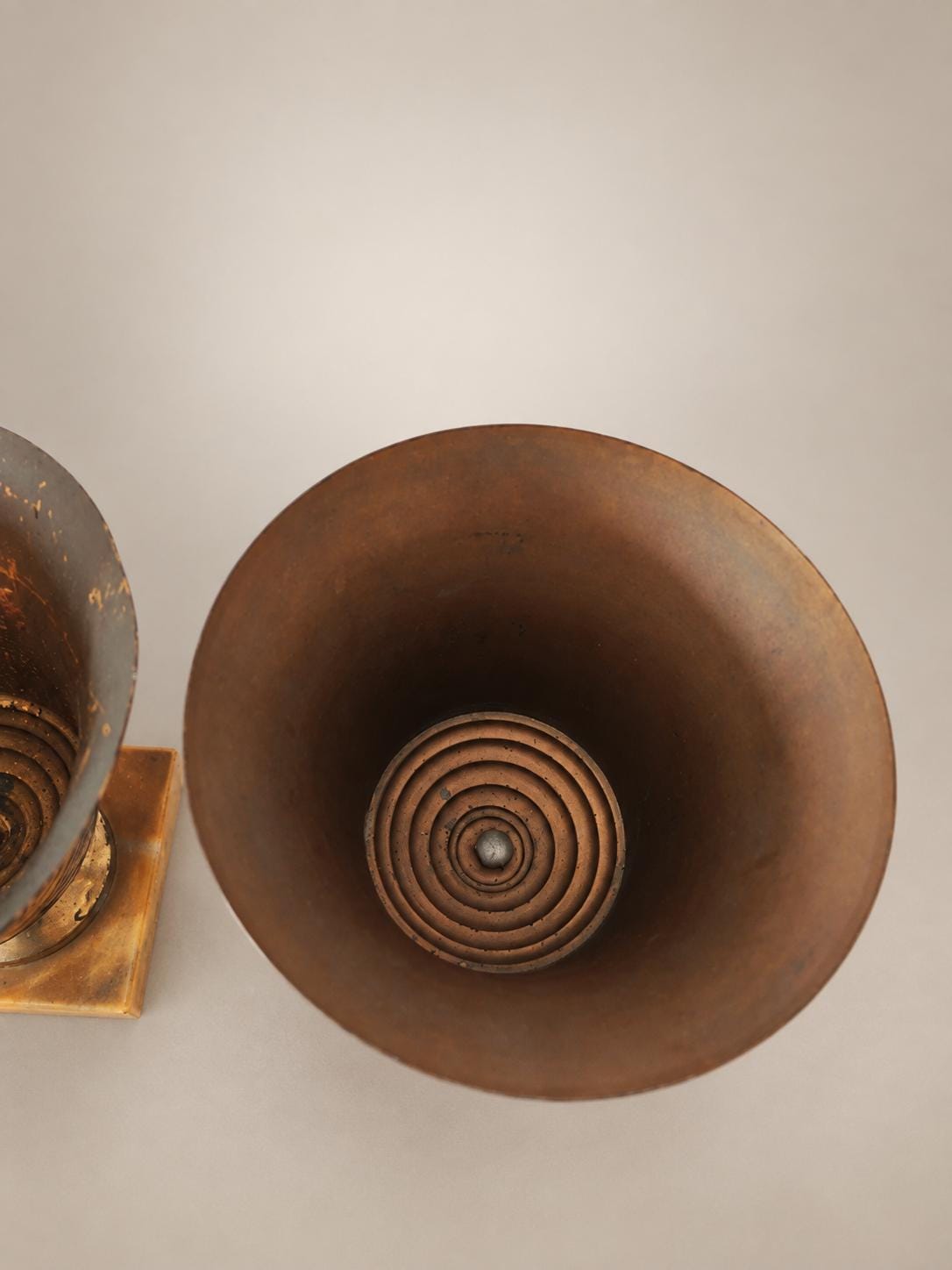 Pair of Belgian Art Deco Brass Vases, Signed A. Ducobu, Marine Scene on Onyx Bases — Belgium, circa 1930