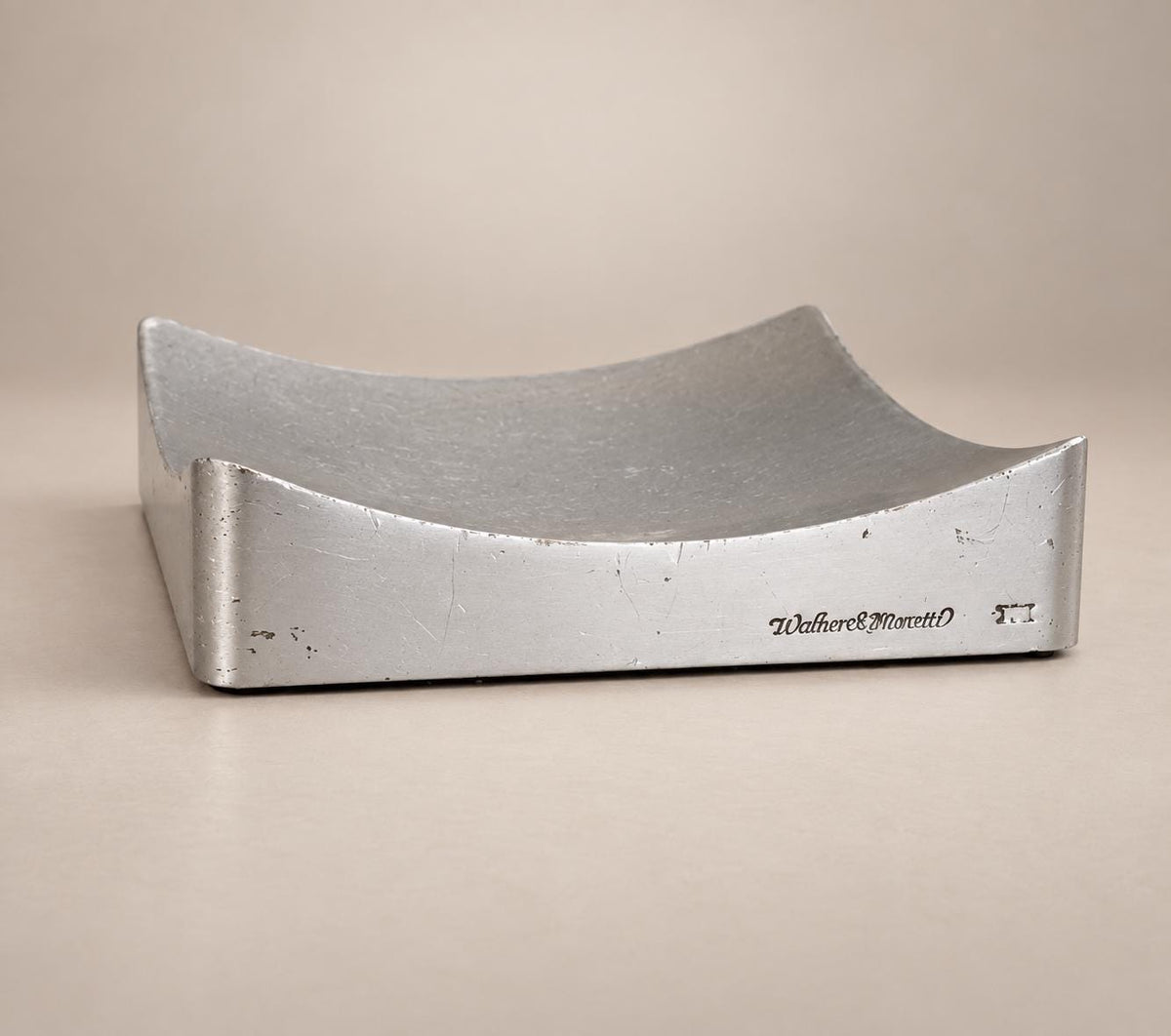 Vintage Aluminium Desk Tray, Walter and Moretti for Formes Nouvelles — France, circa 1970