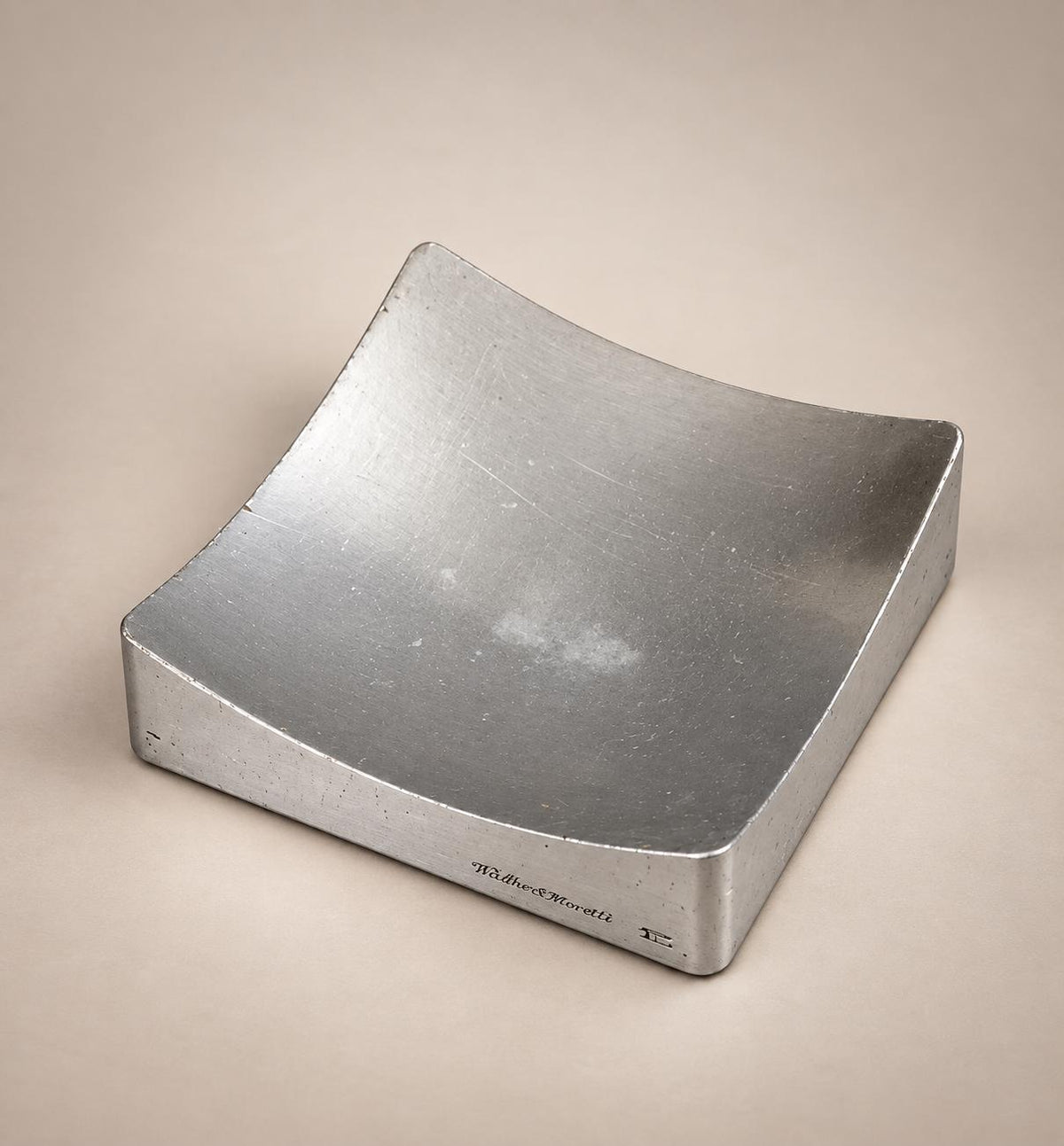 Vintage Aluminium Desk Tray, Walter and Moretti for Formes Nouvelles — France, circa 1970
