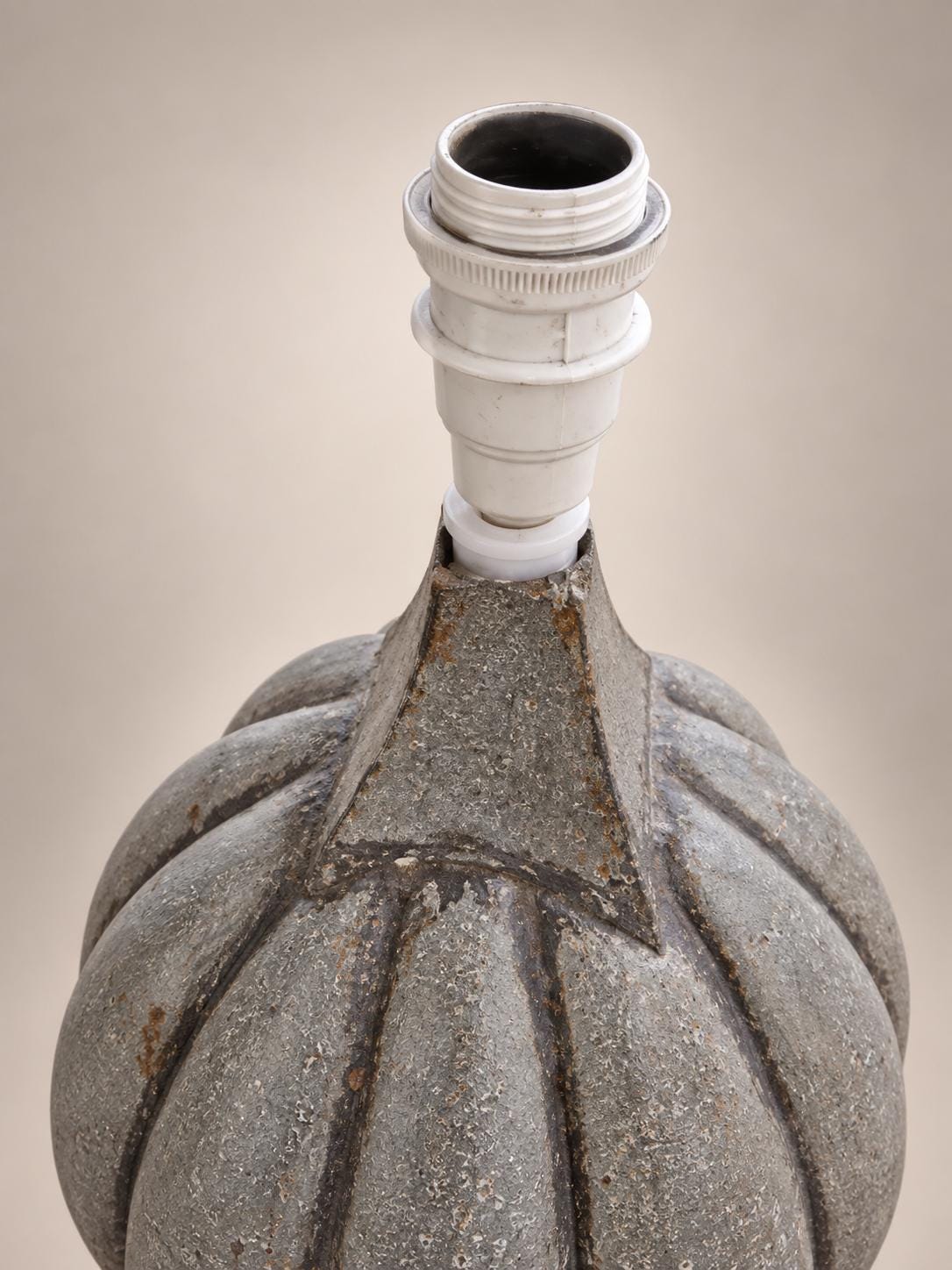 French Vintage Architectural Zinc Roof Finial Converted Table Lamp
