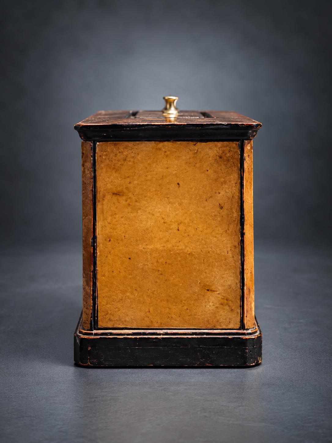 Correspondence Box with Bird's-Eye Figured Veneer and Black Mouldings, Working Lock and Key, Victorian Style Letter Box