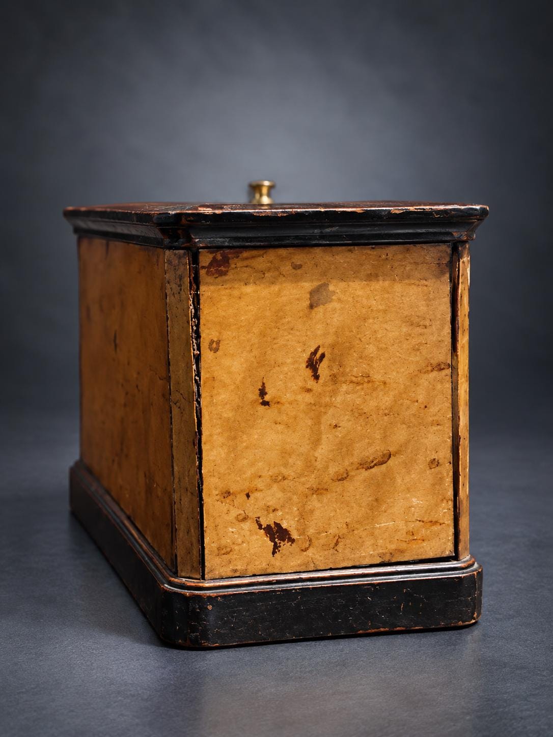 Correspondence Box with Bird's-Eye Figured Veneer and Black Mouldings, Working Lock and Key, Victorian Style Letter Box