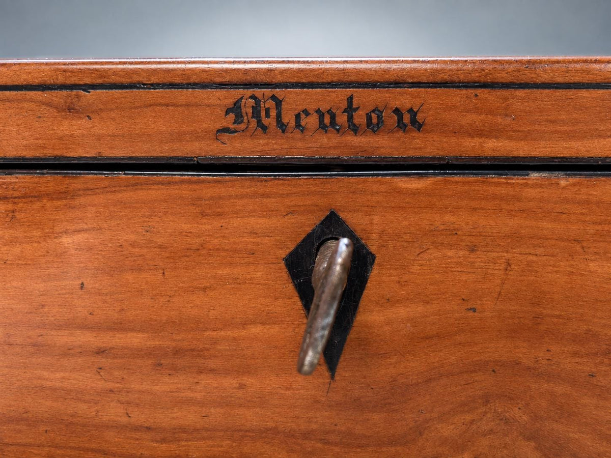 Antique French Marquetry Wood Glove Box, Floral Inlay, Napoleon III Louis Philippe Style — France, 19th Century