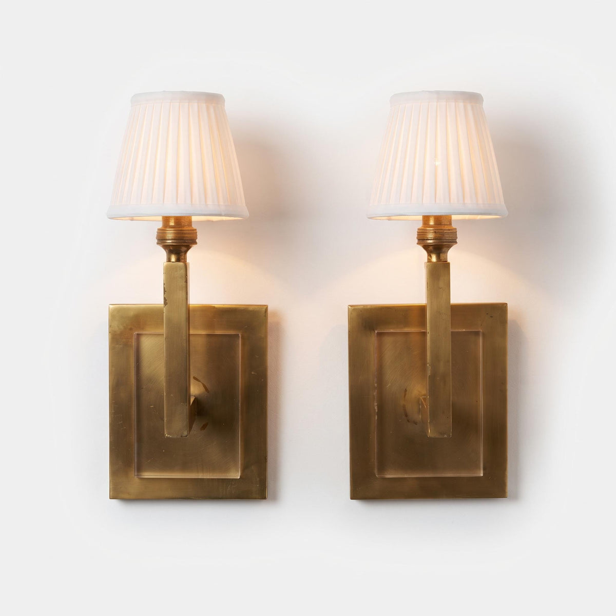 Pair of Modernist Brass and Acrylic Wall Sconces, 1960s — European