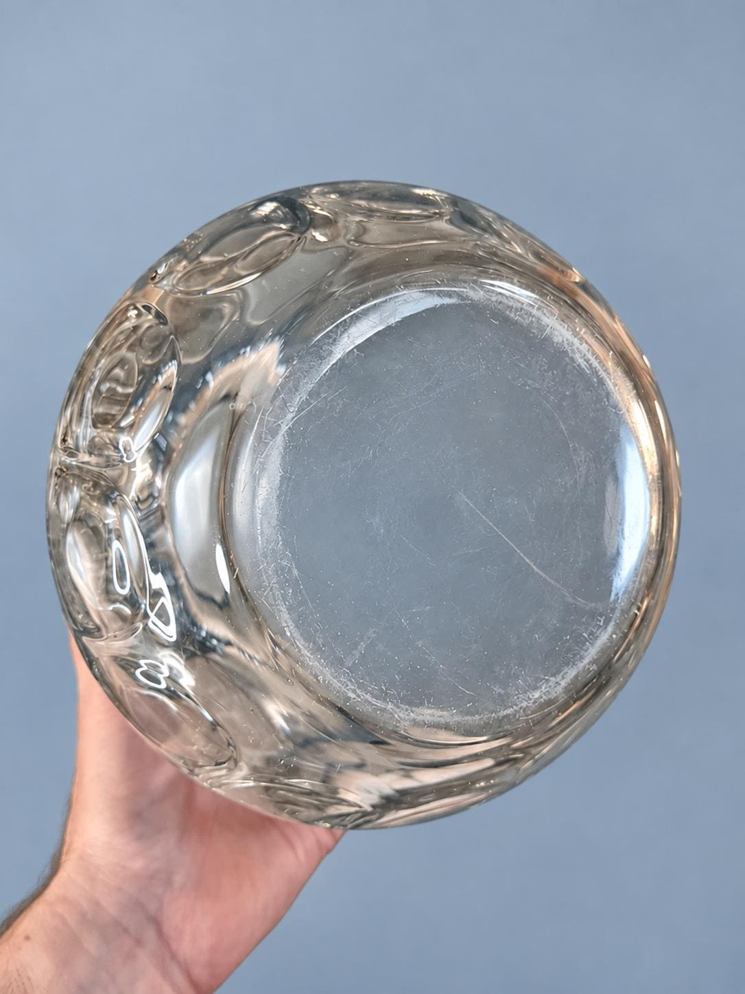 Vintage Molded Glass Pitcher with Silver-Plated Lid and Handle, 28 cm