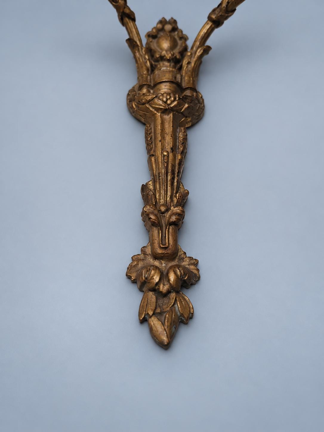 Small Gilt Louis XVI Style Two-Arm Wall Sconce with Laurel Garland, Vintage