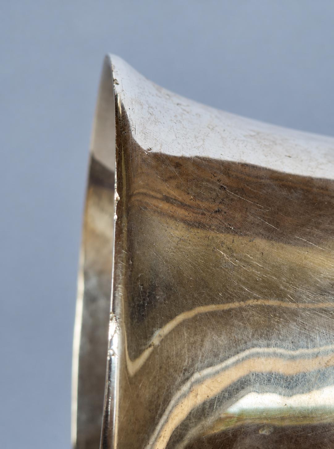 Vintage 1960s–70s Italian Silver-Tone Dog's Head Stirrup Cup