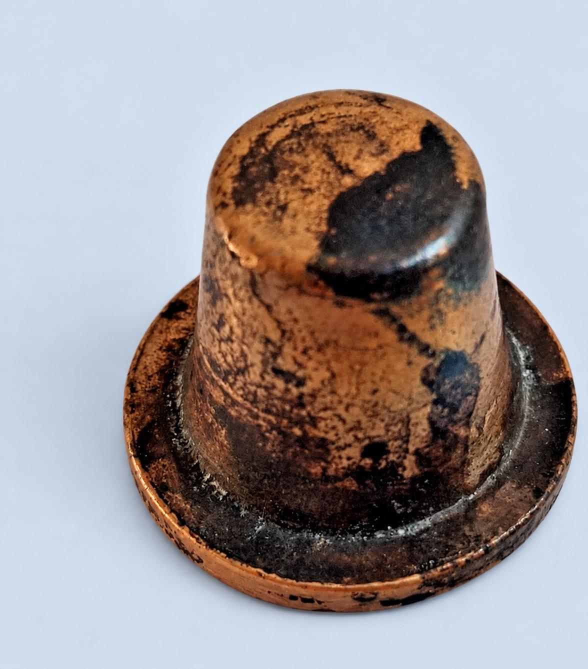 Vintage Louis XV Style Inkwell with Shell Decoration, Patinated Metal Pen Tray with Hinged Lid, 18 cm