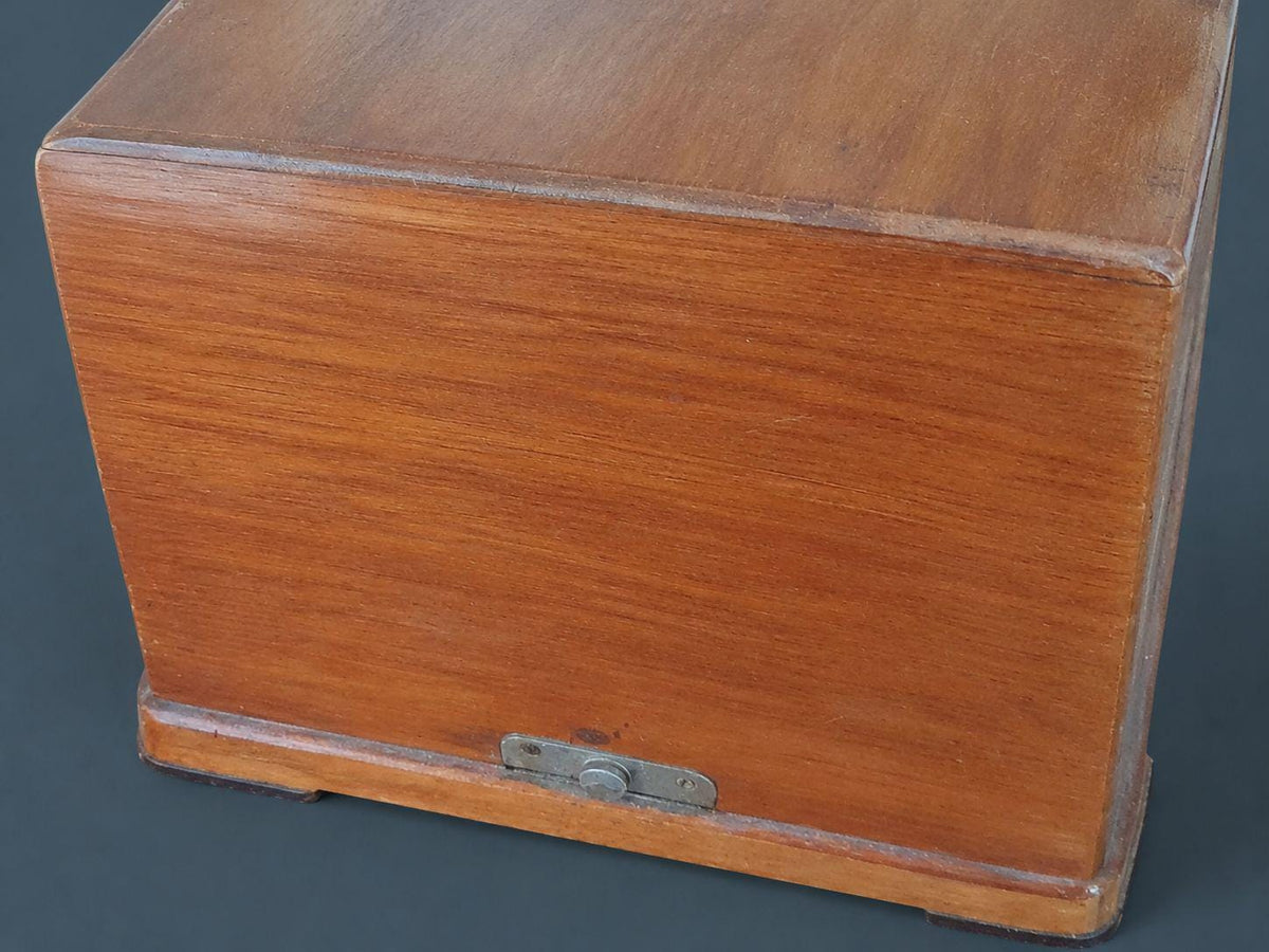 Vintage French Maxant Paris Barograph in Wood and Glass Case, Recording Barometer with Clockwork Drum and Key, Desk Decor