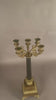 Antique Gilt Bronze Candelabra, Fluted Column with Figural Arms — French, 19th Century