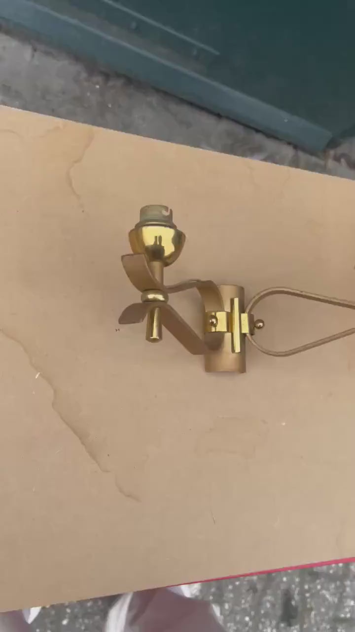Pair of Gilt Brass  Wall Sconces, Painted Metal Detail, French Design