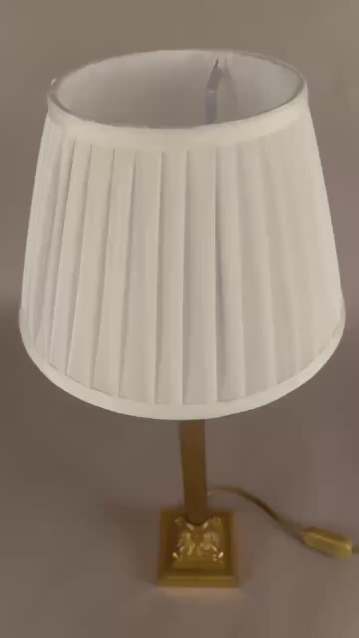 Tall Corinthian Column Lamp in Brass, Louis XVI Revival — Netherlands, 1960s
