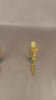 Pair of Vintage Gilded Brass Sconces, French Scroll Arm | Feathered Wall Lights, 1950s | Candle-Style Fixtures