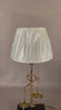 Vintage Brass Scale Lamp, Libra Balance Motif, Drawer Base, Pleated Shade, 1950s