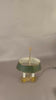 Vintage Brass Bouillotte Lamp, Green Tole Shade with Gold Trim, Dual Light, French Style