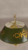 Vintage Brass 5-Light Pendant Chandelier, Bouillotte Style — Painted Tôle Shade, 1980s