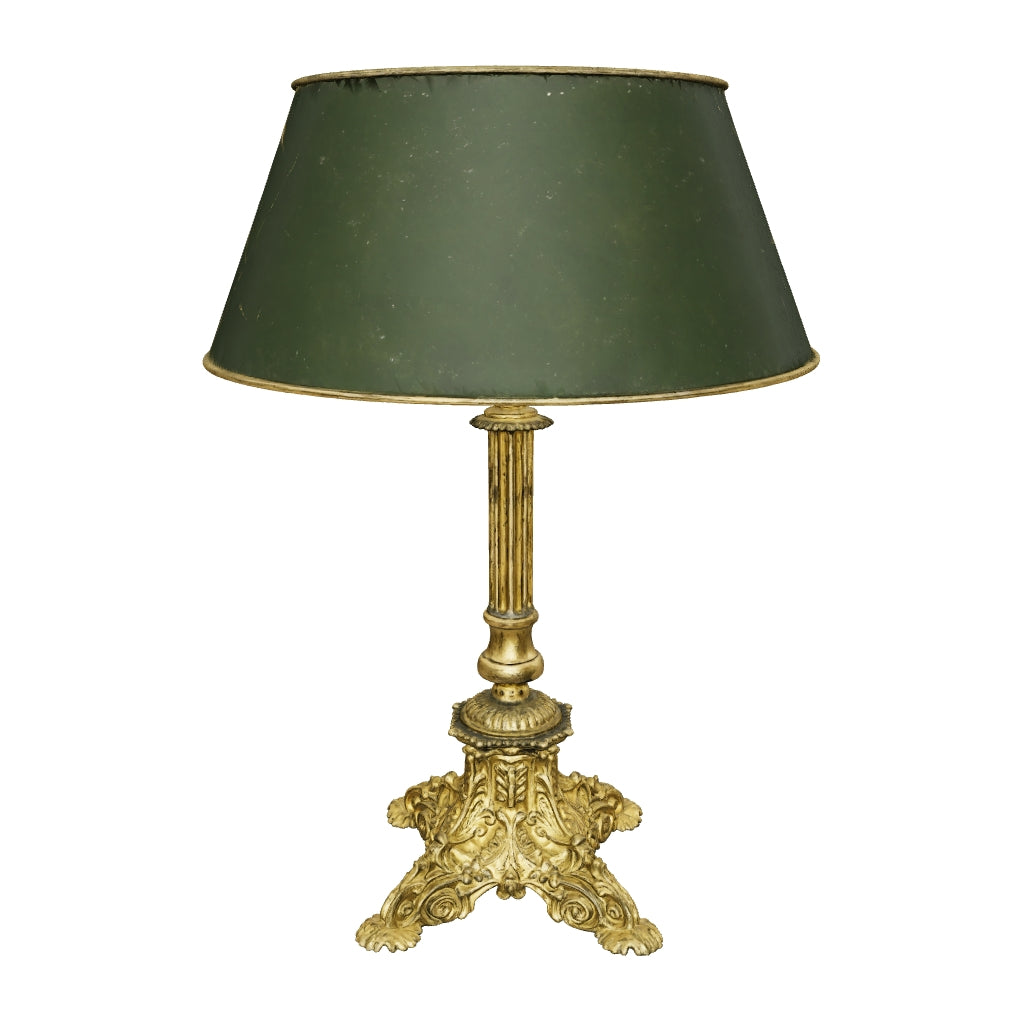 Interactive 3D preview of the green-shaded candlestick lamp. Height 52 cm.