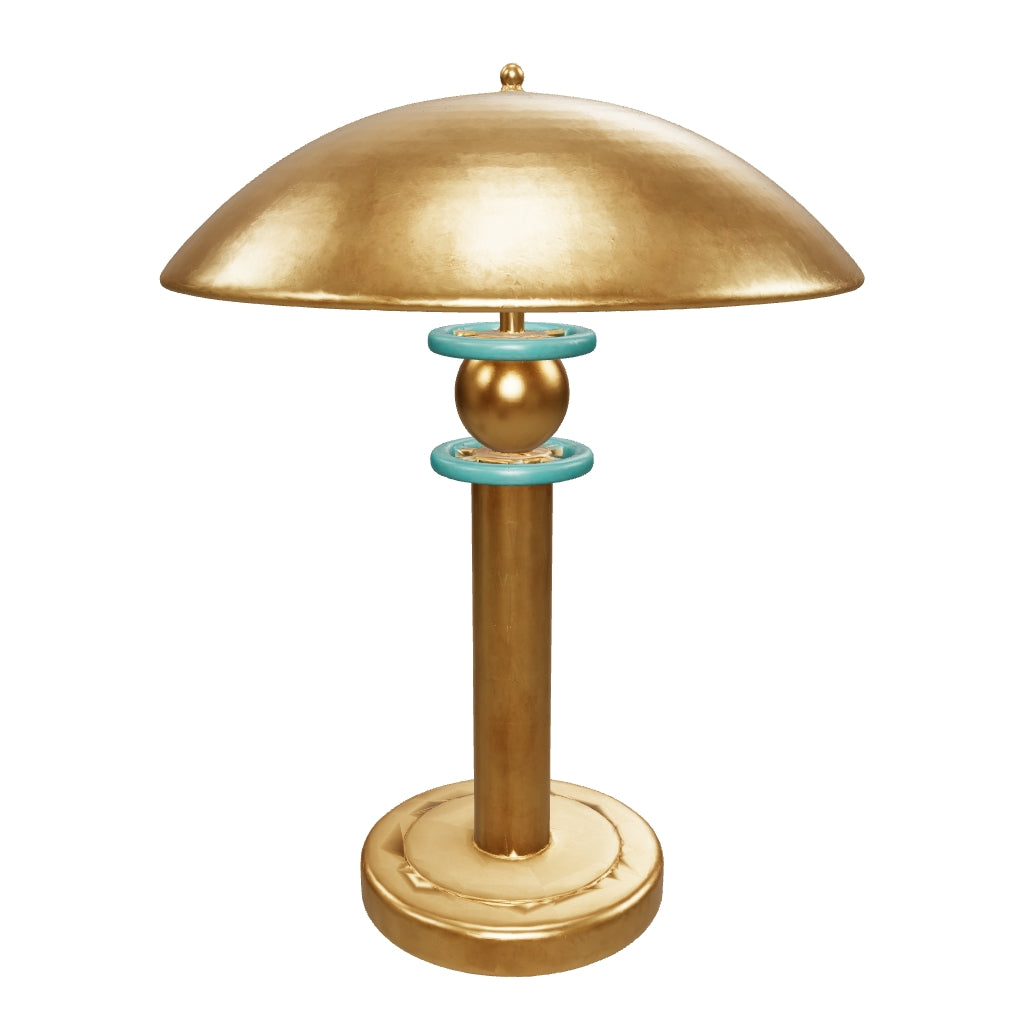 Interactive 3D preview of the brass mushroom lamp. Height 43 cm.