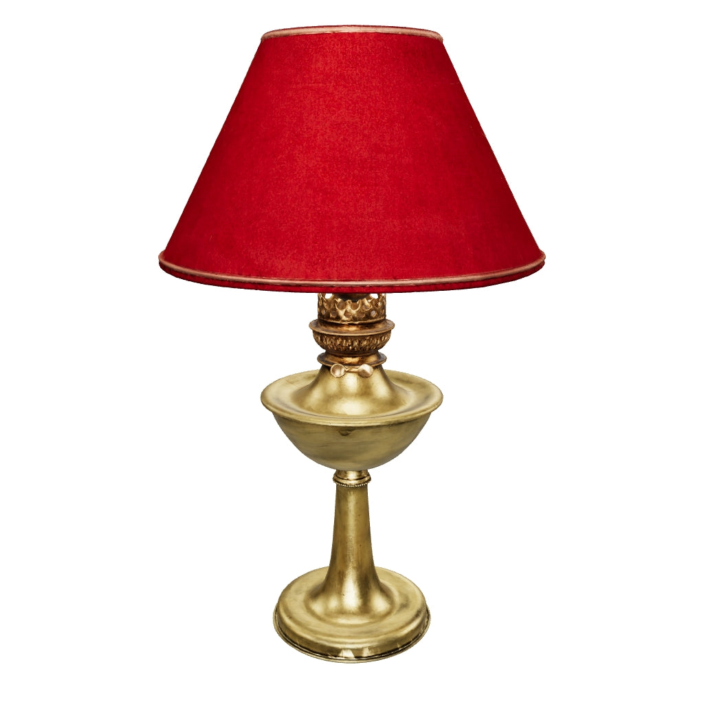 3D preview of Antique Brass Oil Lamp, Electrified — Victorian Style Table Lamp, 19th Century
