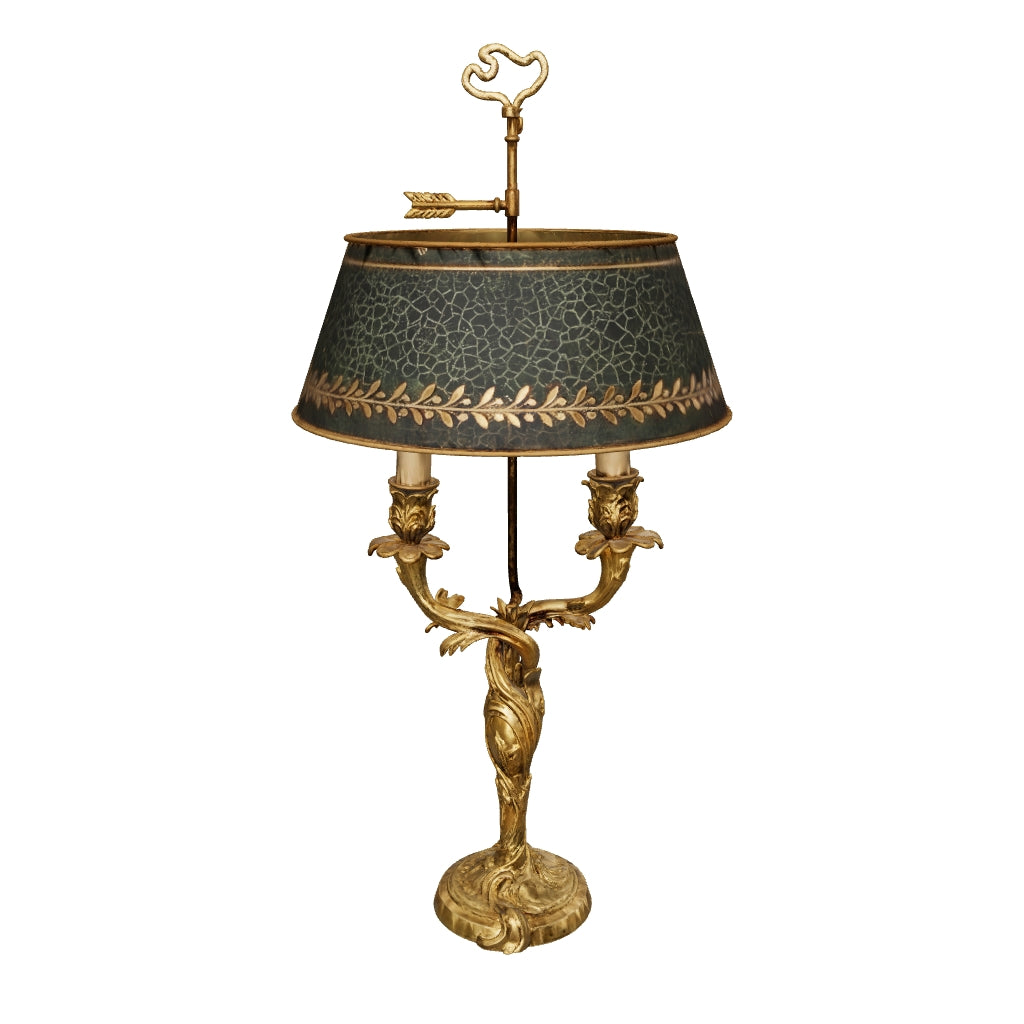 3D preview of Antique Bronze Bouillotte Lamp, Louis XV Style — French, 19th Century