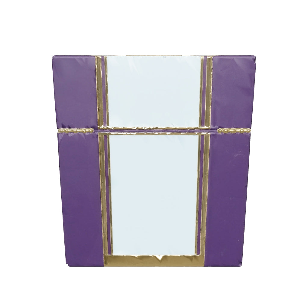 3D preview of Purple and Blue Lacquered Decorative Box, Gold Trim Hinged Lid, "Reflections" Trinket Box
