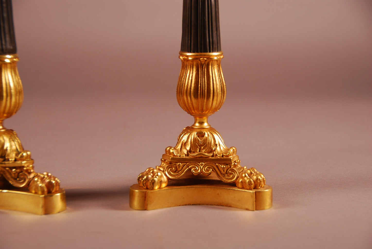 19th Century French Brons Gilded candlesticks